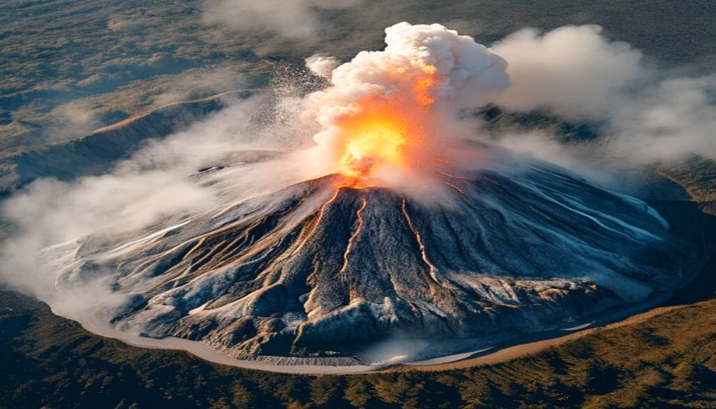 Old faithful eruption em estilo editorial