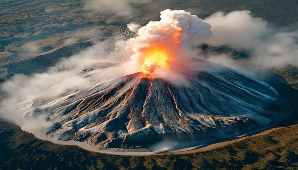 old faithful eruption in editorial style