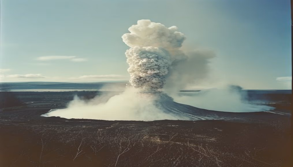 old faithful eruption in editorial style