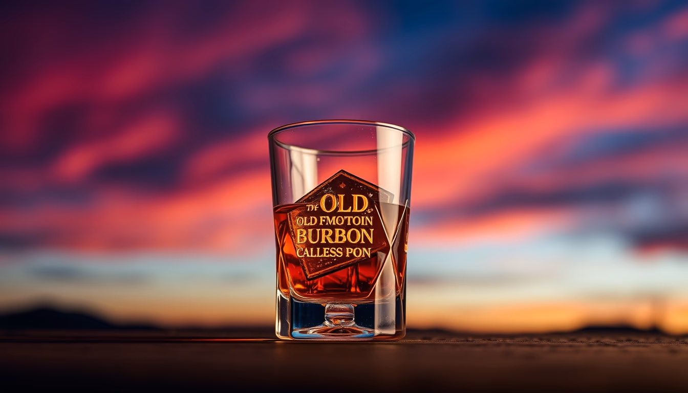 old fashioned bourbon glass in editorial style