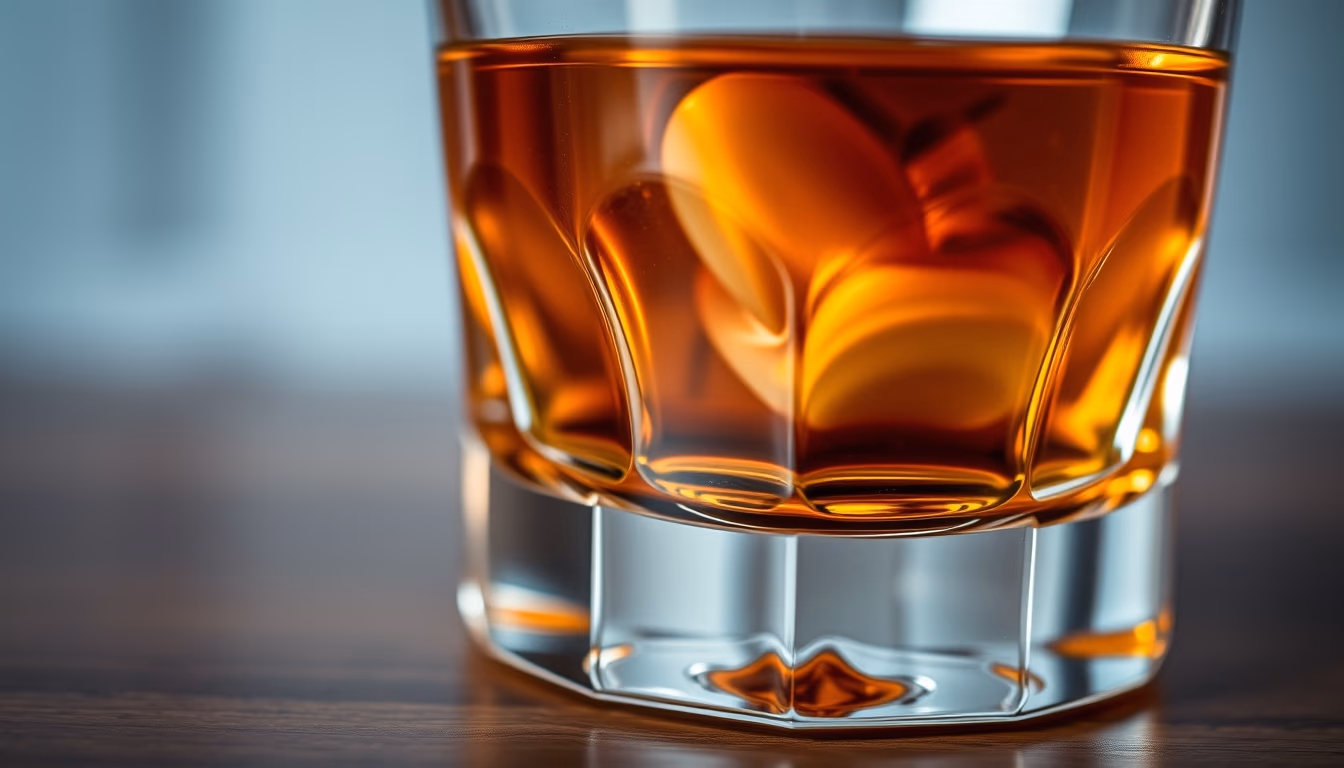 old fashioned bourbon glass in editorial style