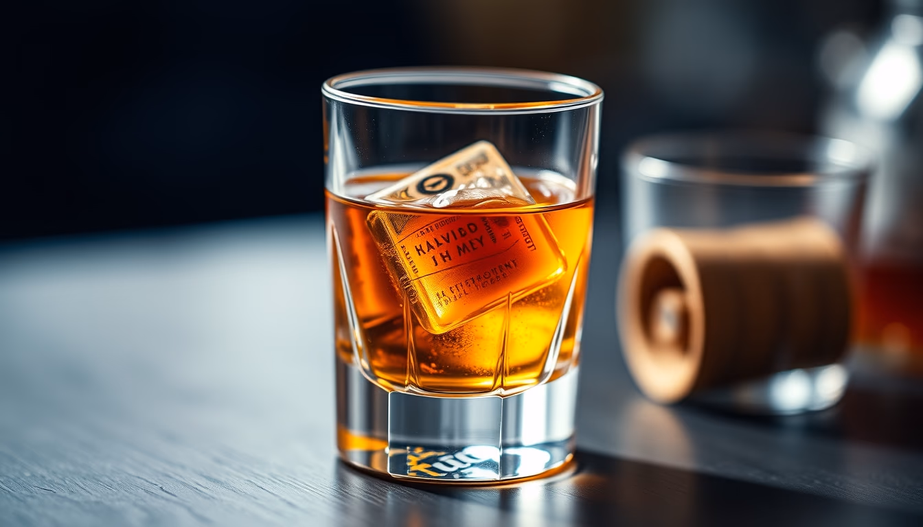 old fashioned bourbon glass in editorial style