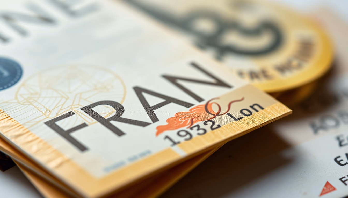 old french francs in editorial style