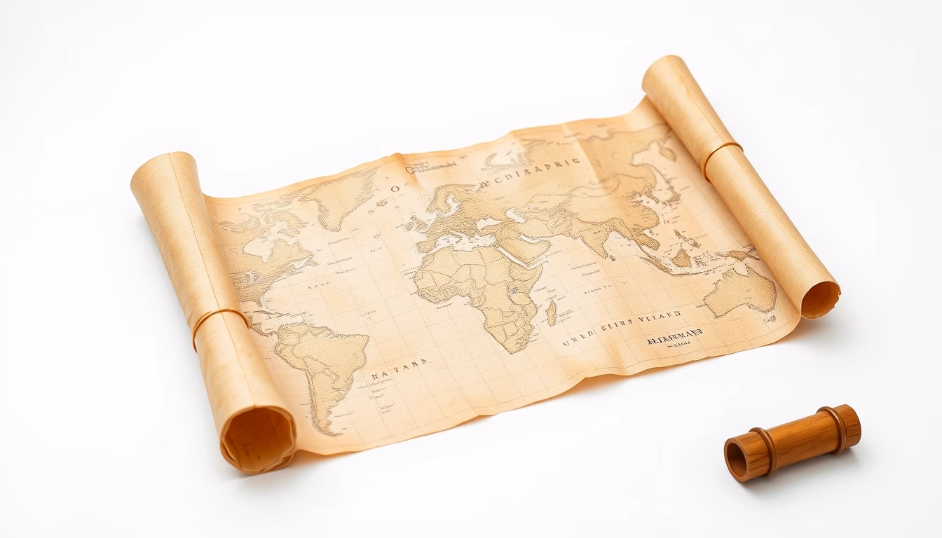 old map parchment in editorial style