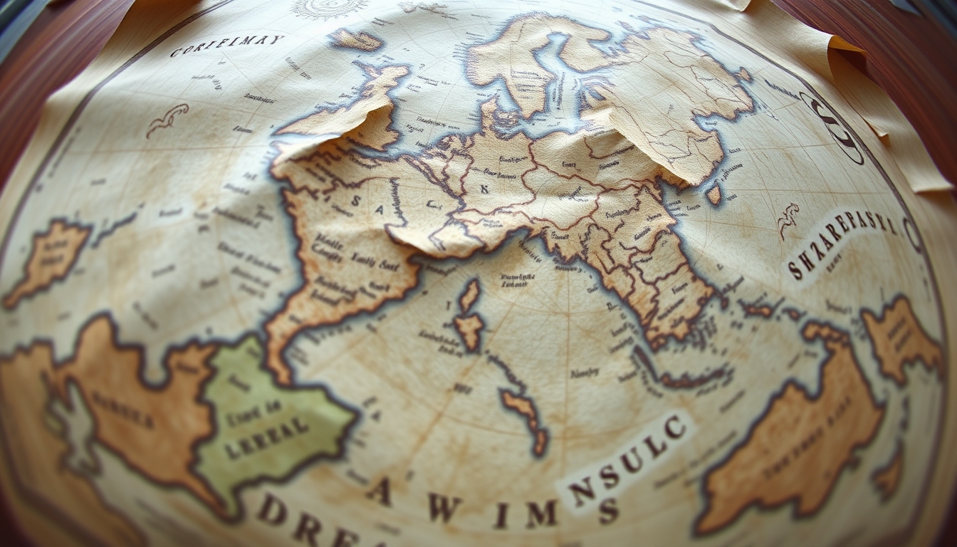 old map parchment in editorial style