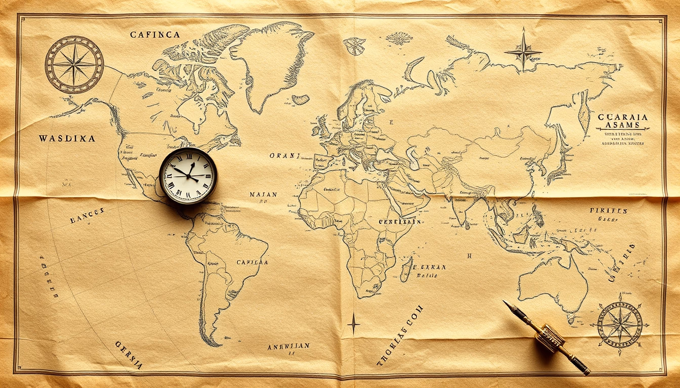 old map parchment in editorial style