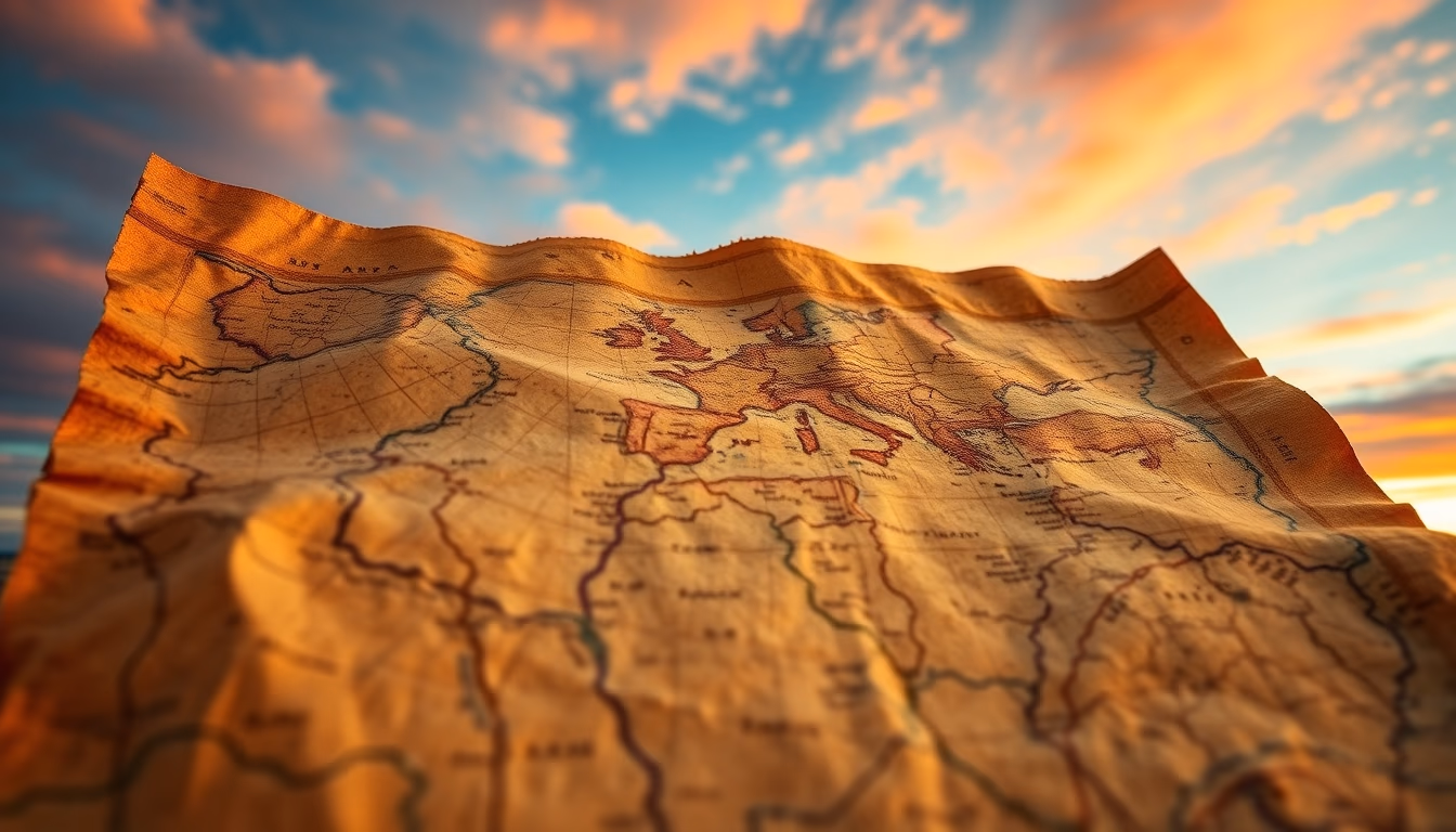 old map parchment in editorial style