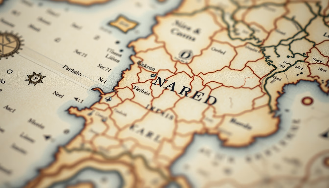 old map parchment in editorial style