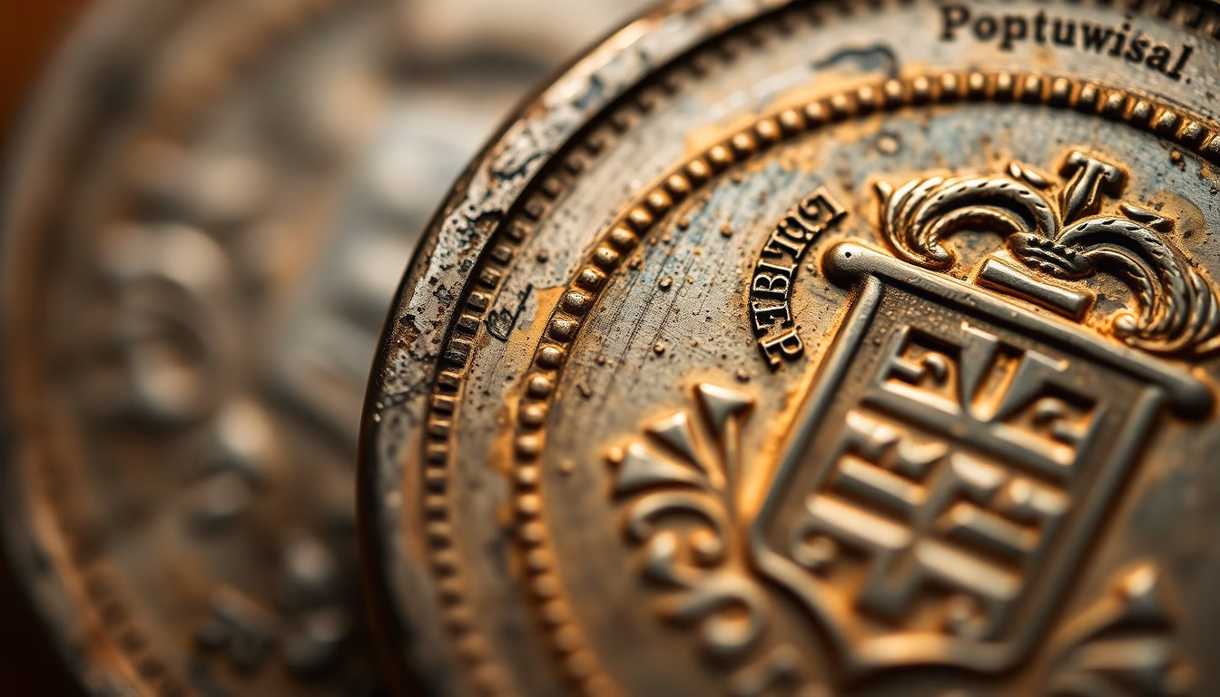 old portuguese escudos in editorial style