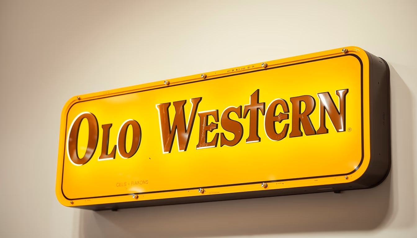 old western union sign in editorial style