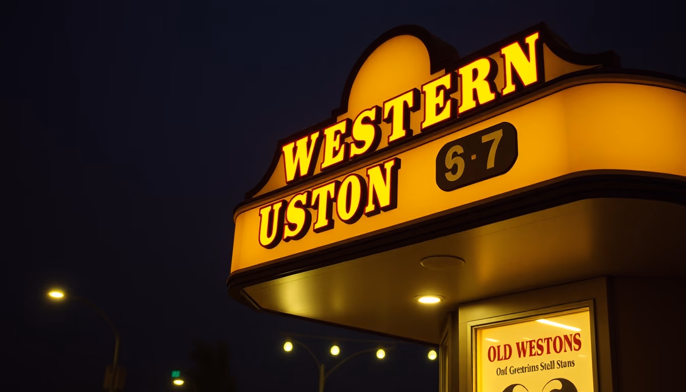 old western union sign in editorial style
