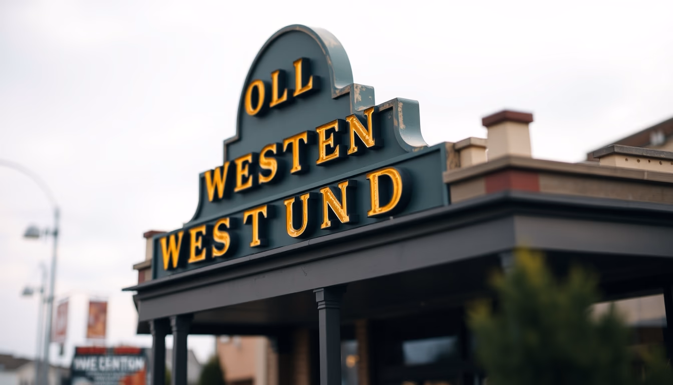 old western union sign in editorial style