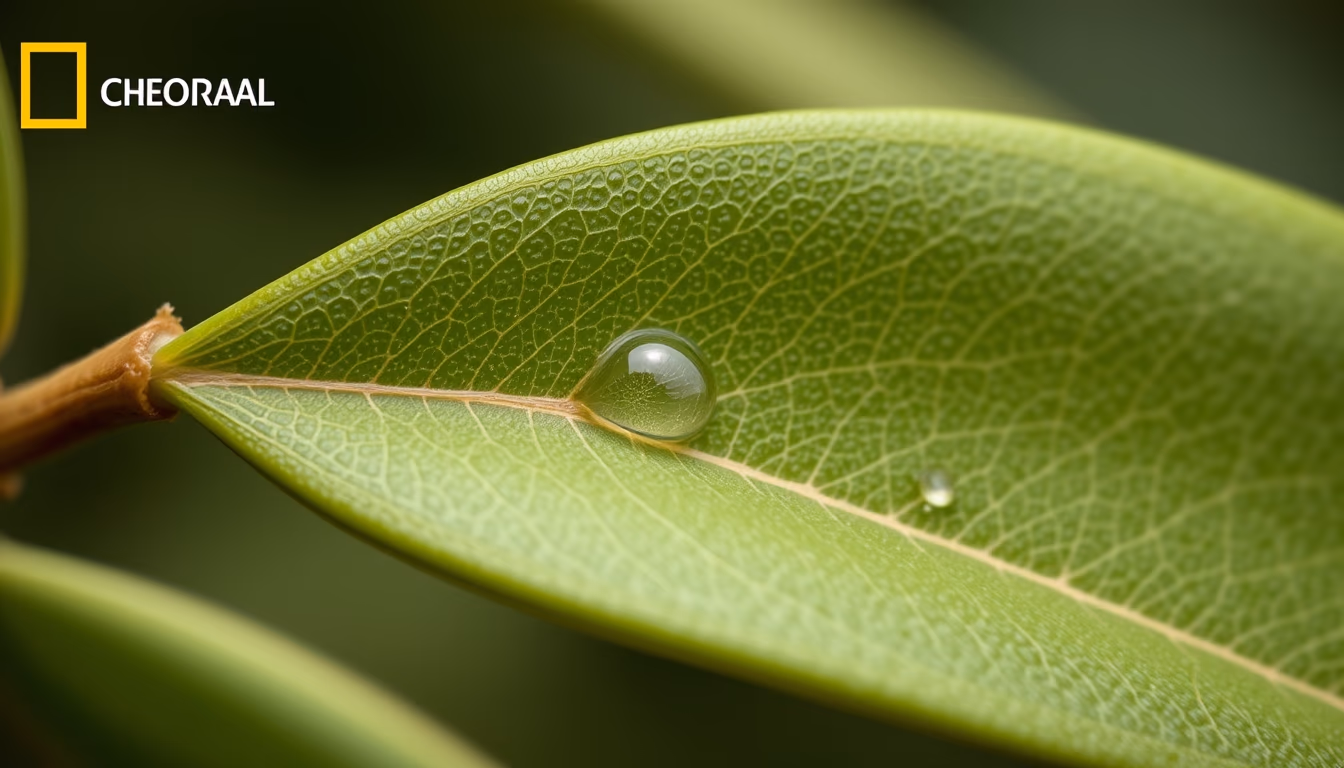 olive leaf macro detail in editorial style