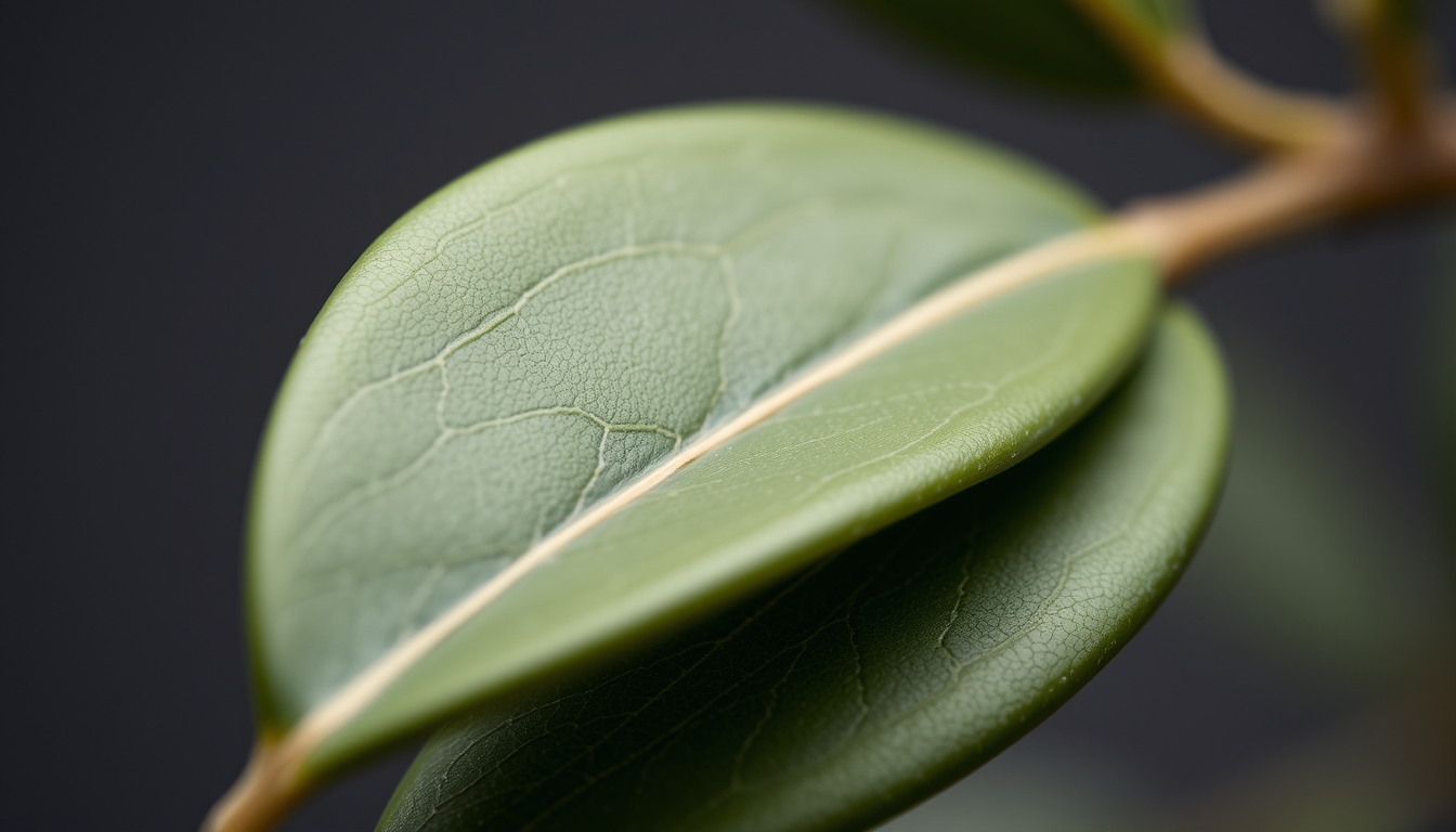 olive leaf macro detail in editorial style