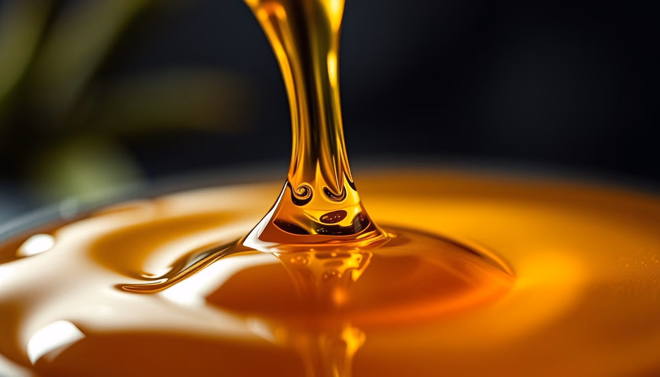 olive oil pouring closeup in editorial style