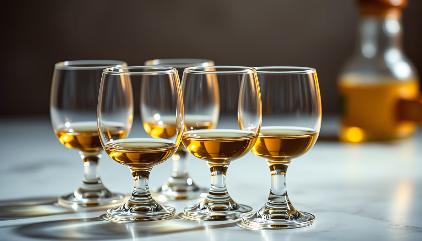 olive oil tasting glasses in editorial style