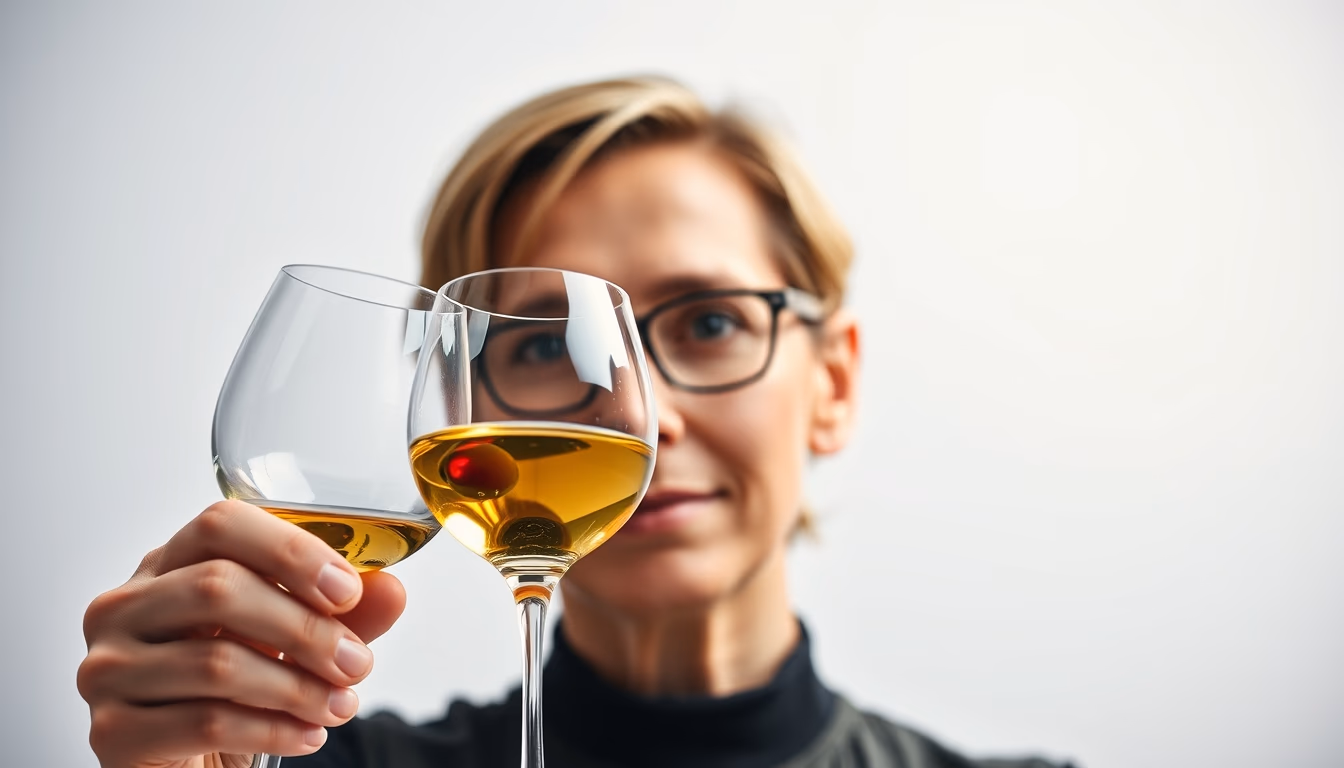 olive oil tasting glasses in editorial style