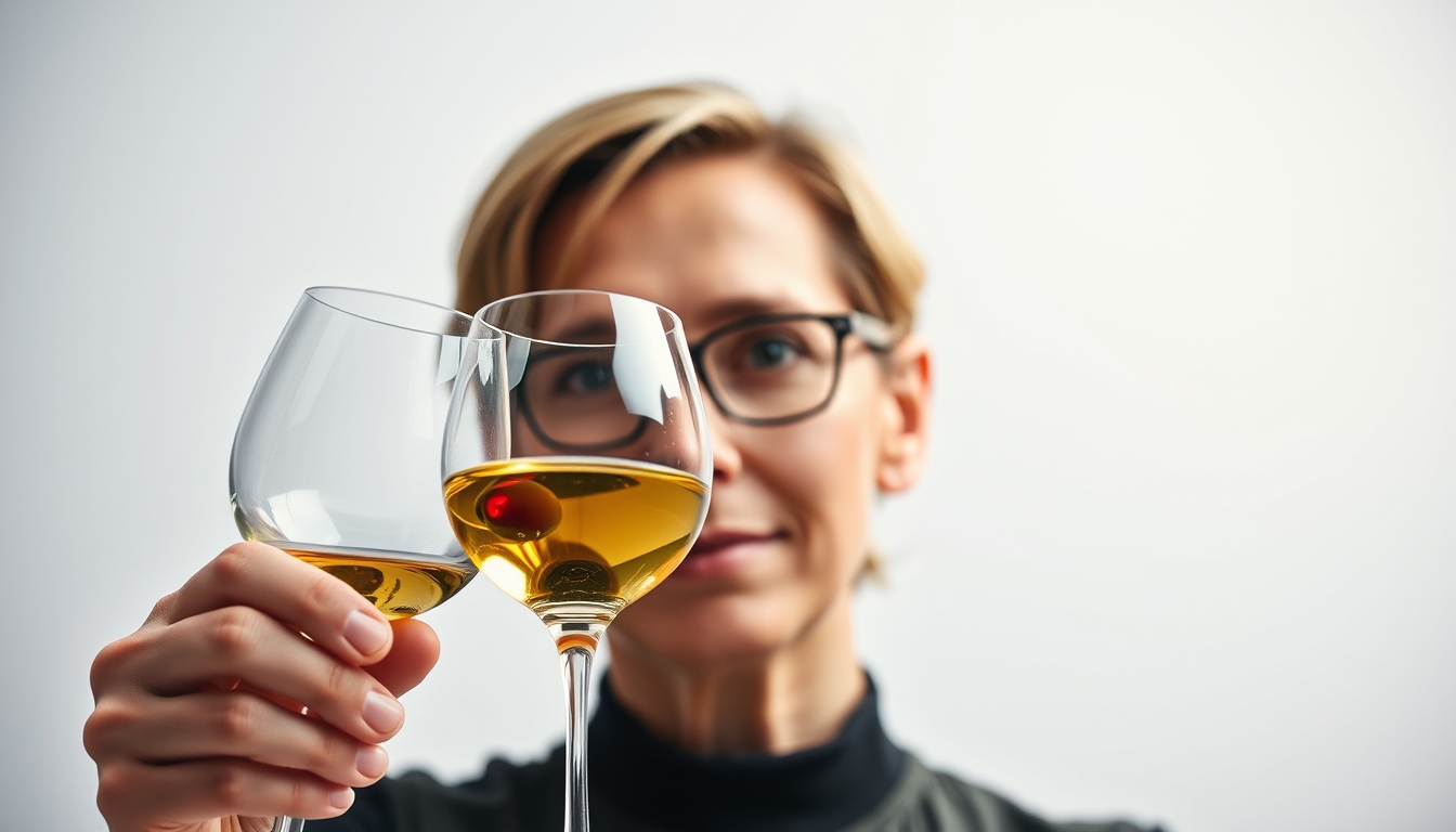 olive oil tasting glasses in editorial style