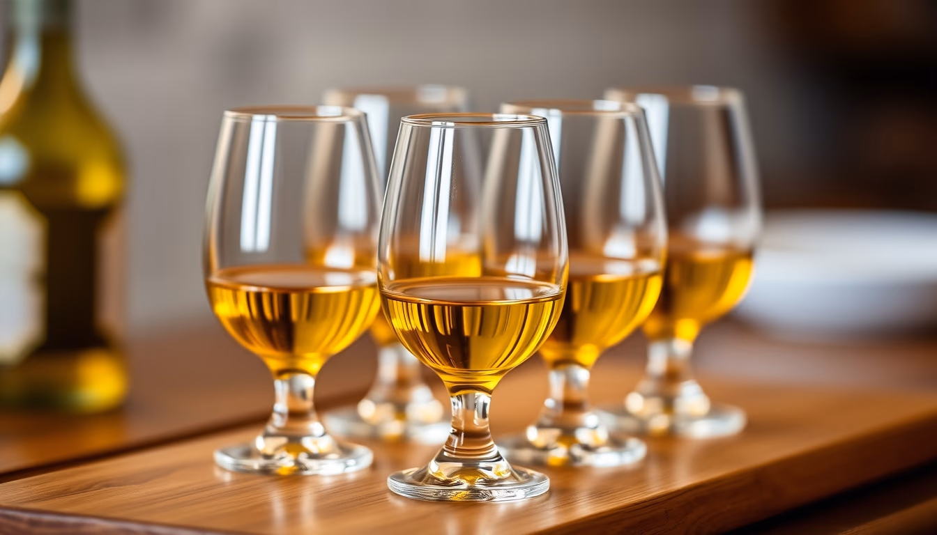 olive oil tasting glasses in editorial style