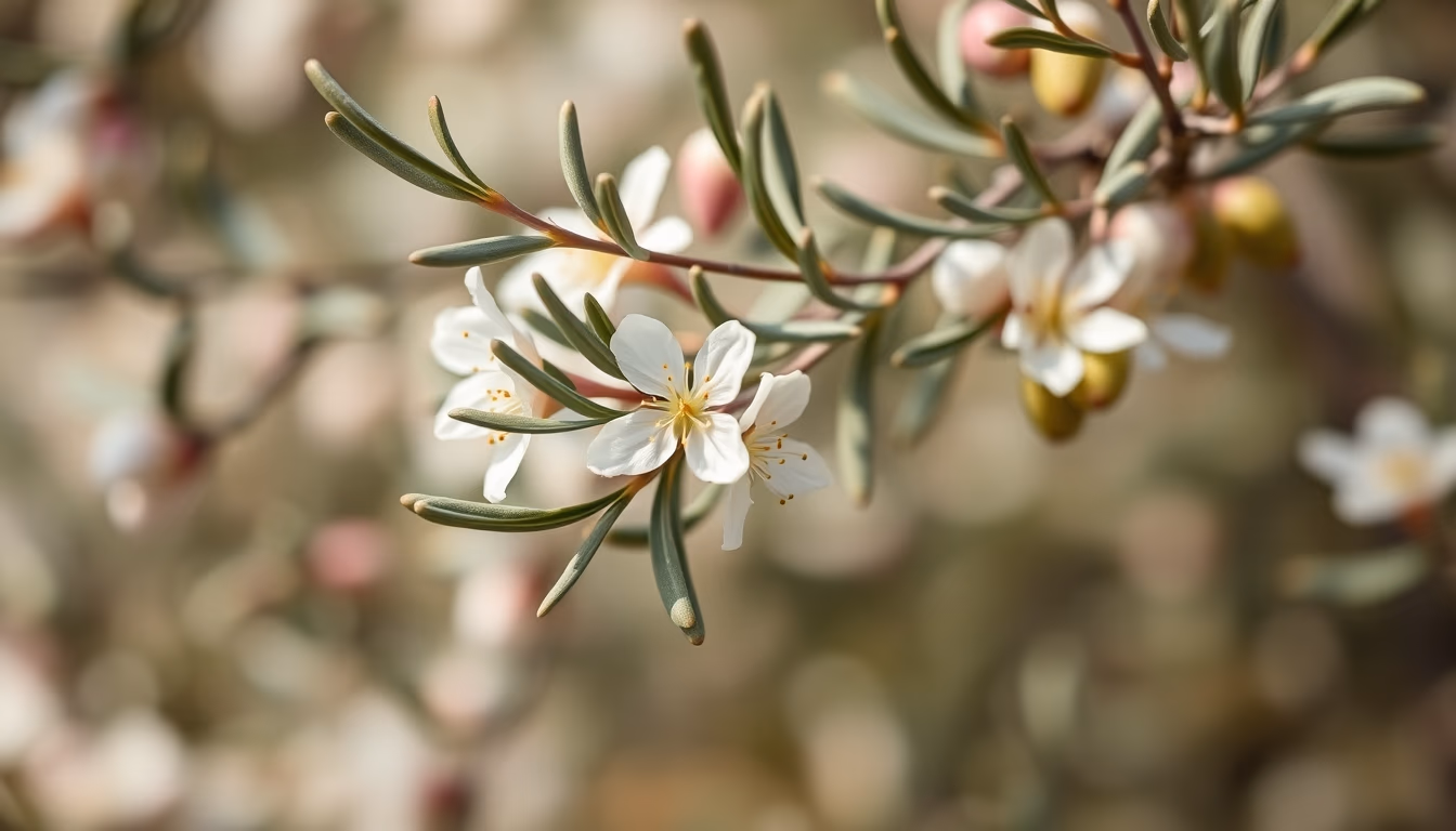 olive tree blossoms spring in editorial style