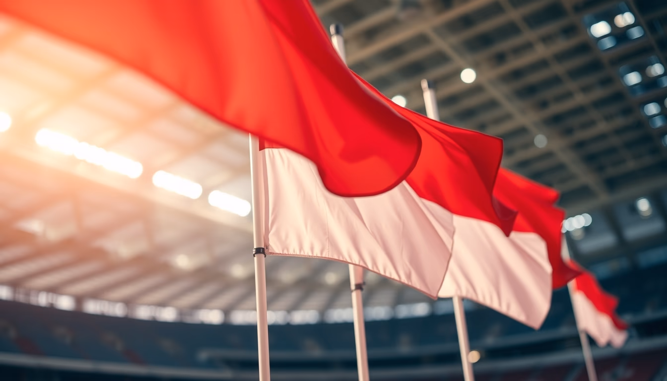 olympic flags stadium in editorial style