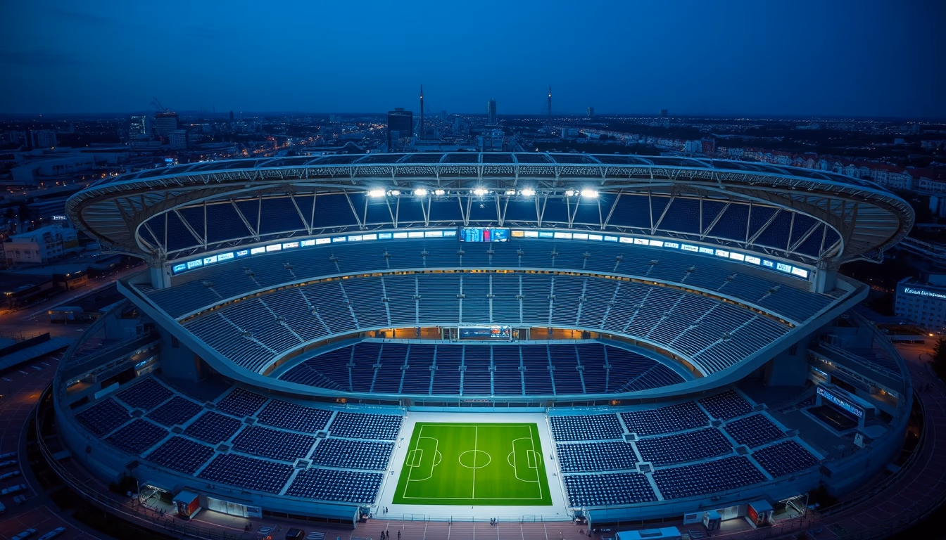 olympic stadium empty in editorial style