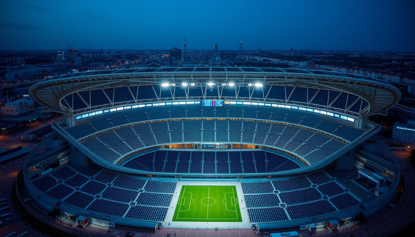 olympic stadium empty in editorial style