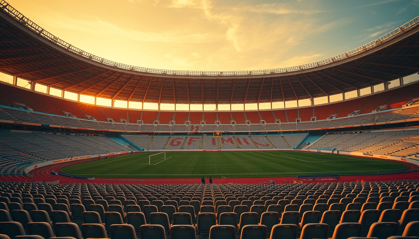 olympic stadium empty in editorial style