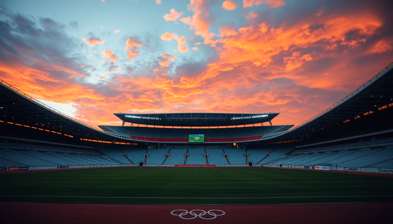 olympic stadium empty in editorial style