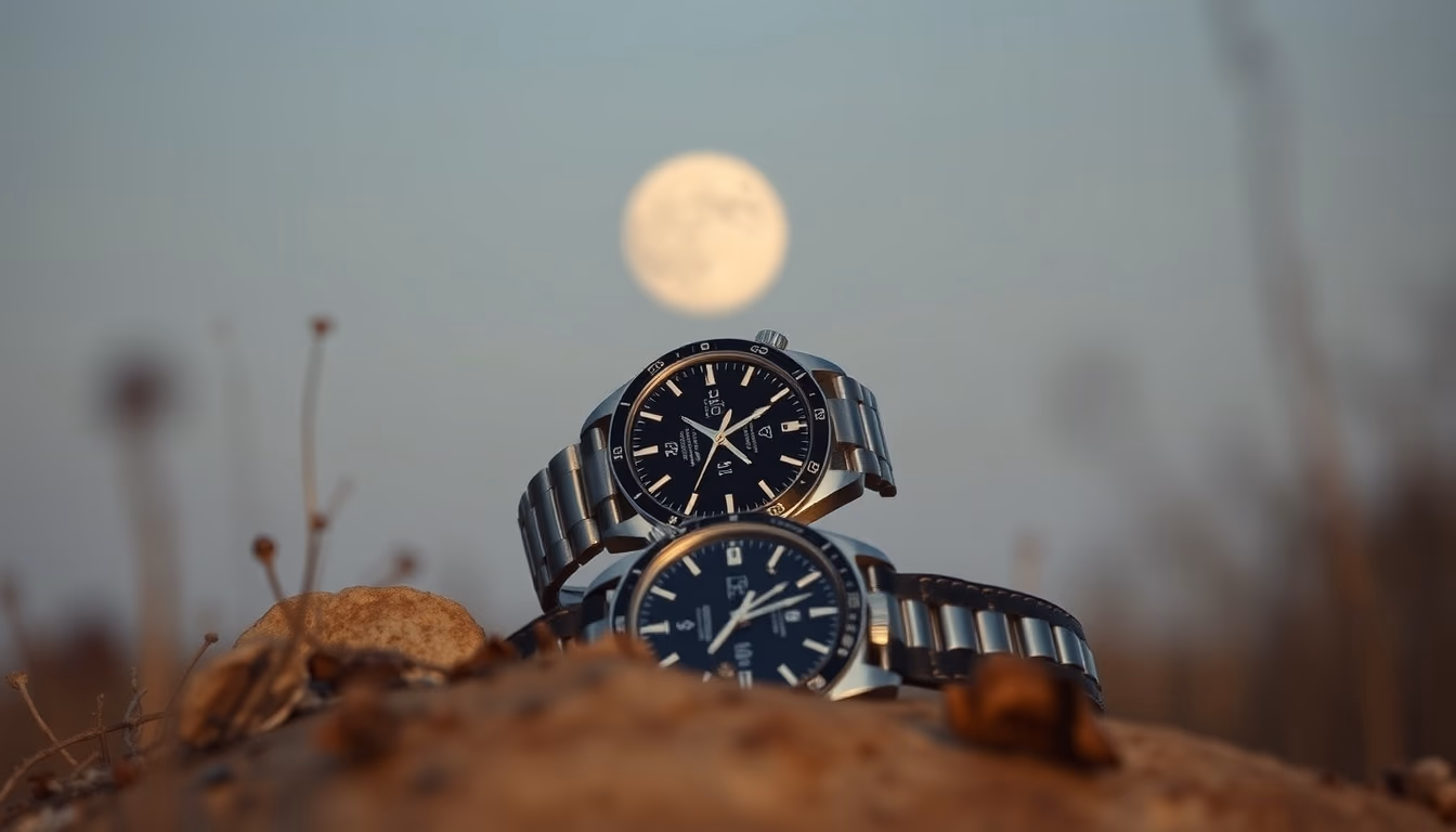omega speedmaster moon in editorial style