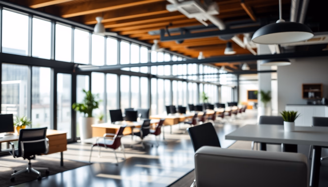 open plan office modern in editorial style