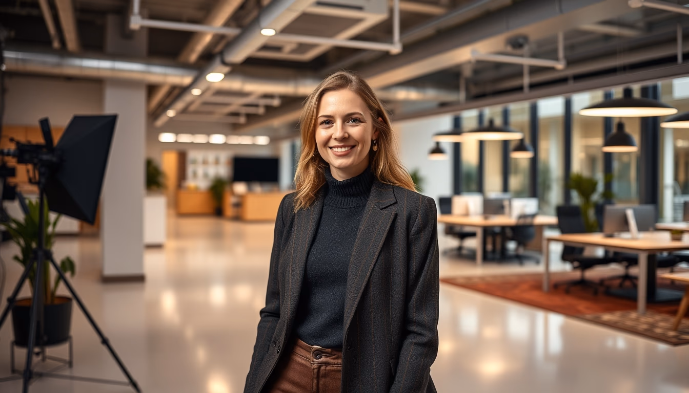 open plan office modern in editorial style