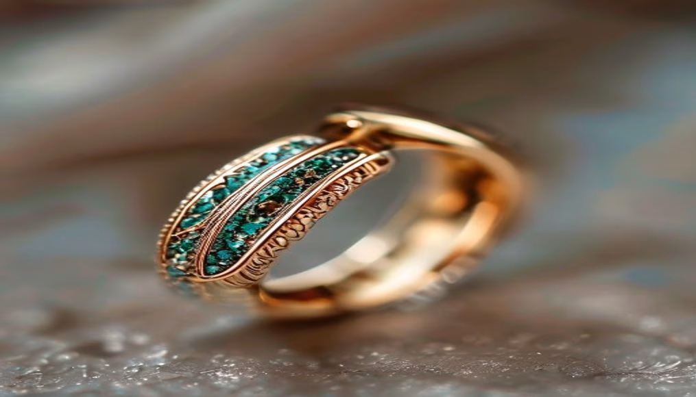 open tiffany ring t bar in luxury editorial photography