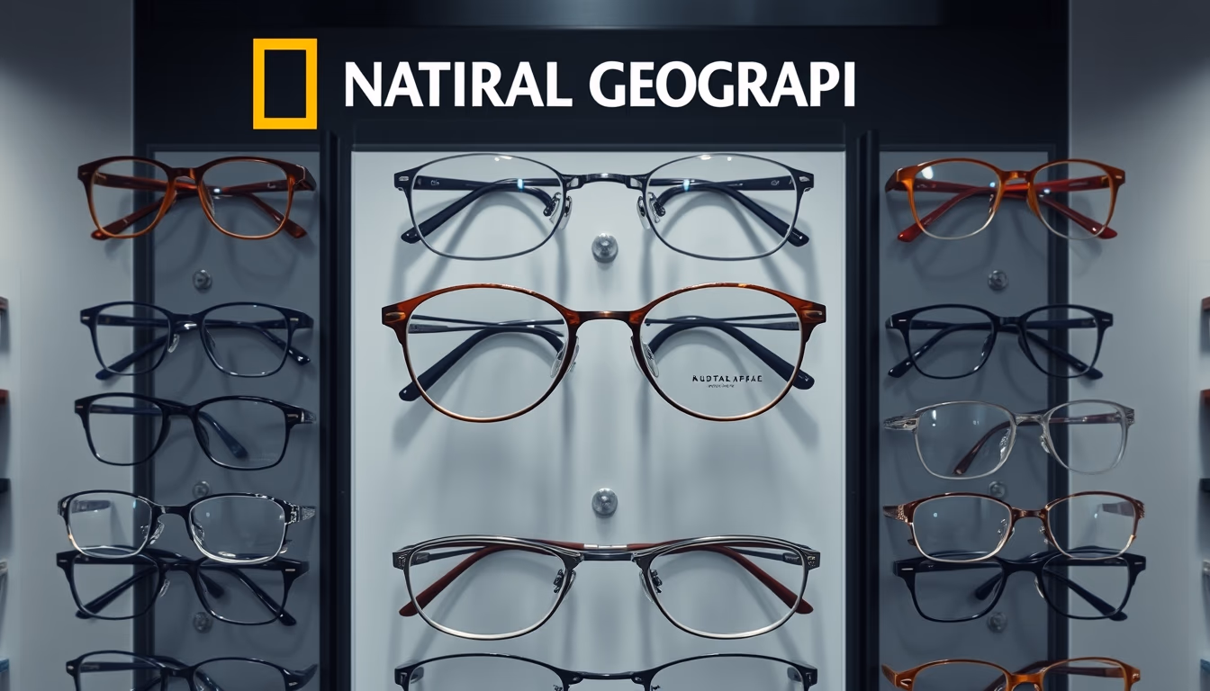 optometry frames display in editorial style