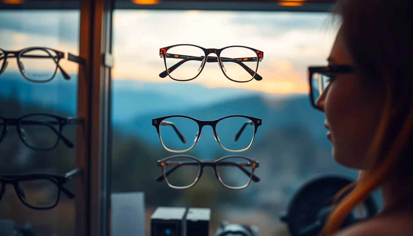 optometry frames display in editorial style