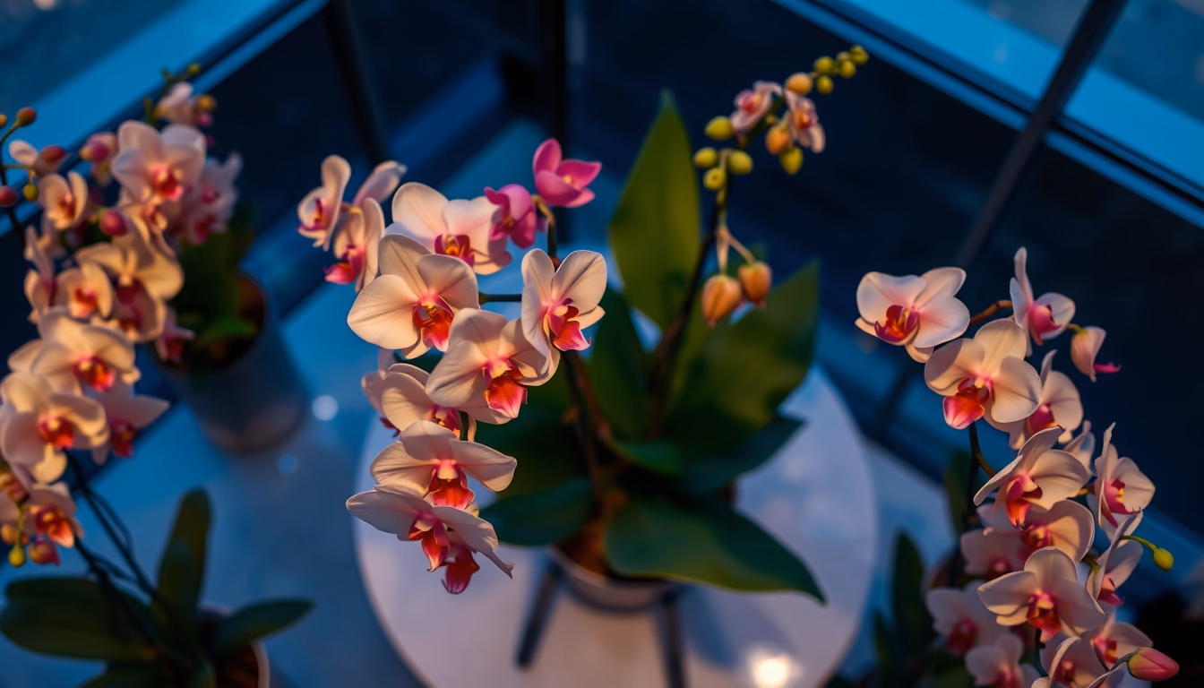 orchid display luxe in editorial style