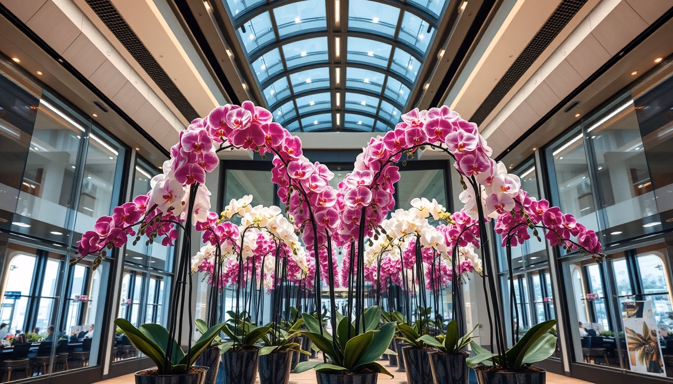 orchid display luxe in editorial style