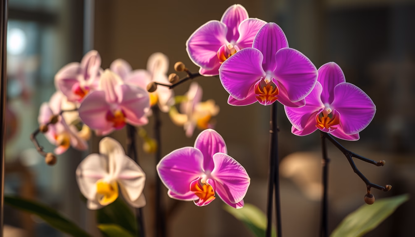 orchid display luxe in editorial style