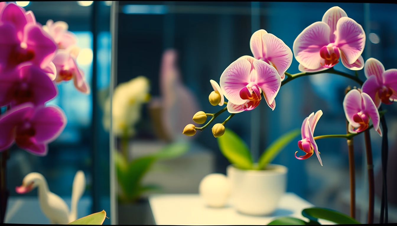 orchid display luxe in editorial style