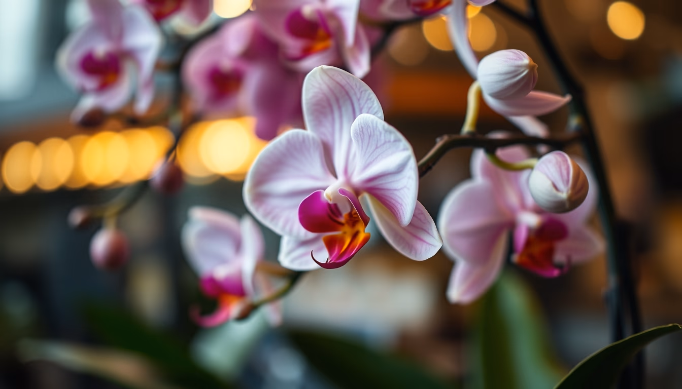 orchid display luxe in editorial style