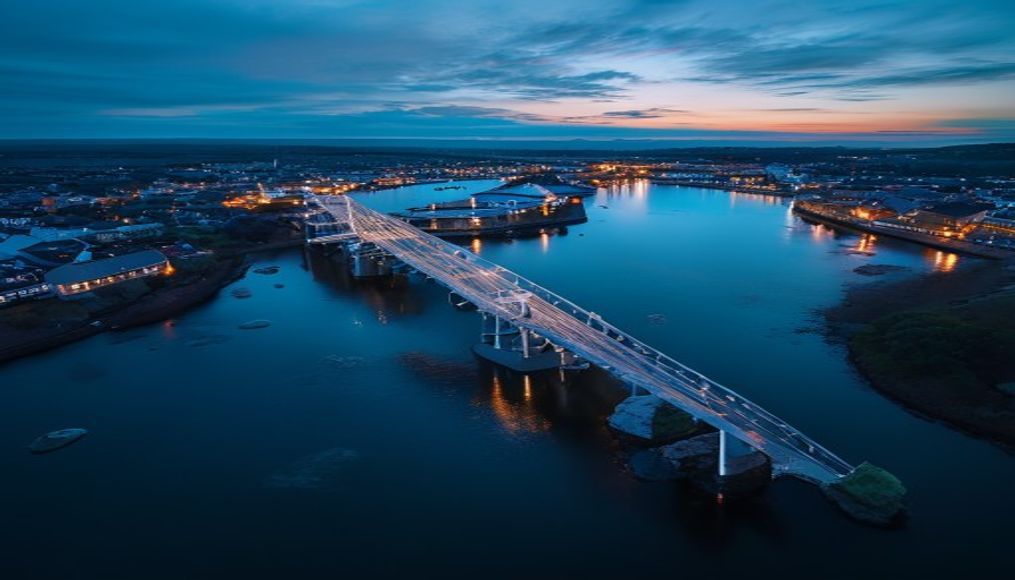 oresund bridge denmark in editorial style