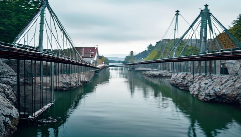 Oresund bridge denmark em estilo editorial