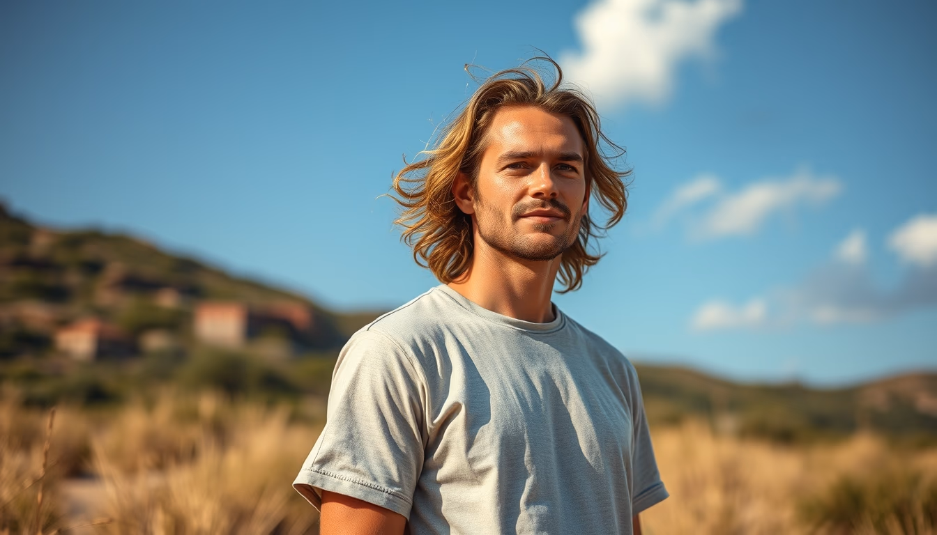 organic cotton t-shirt in editorial style