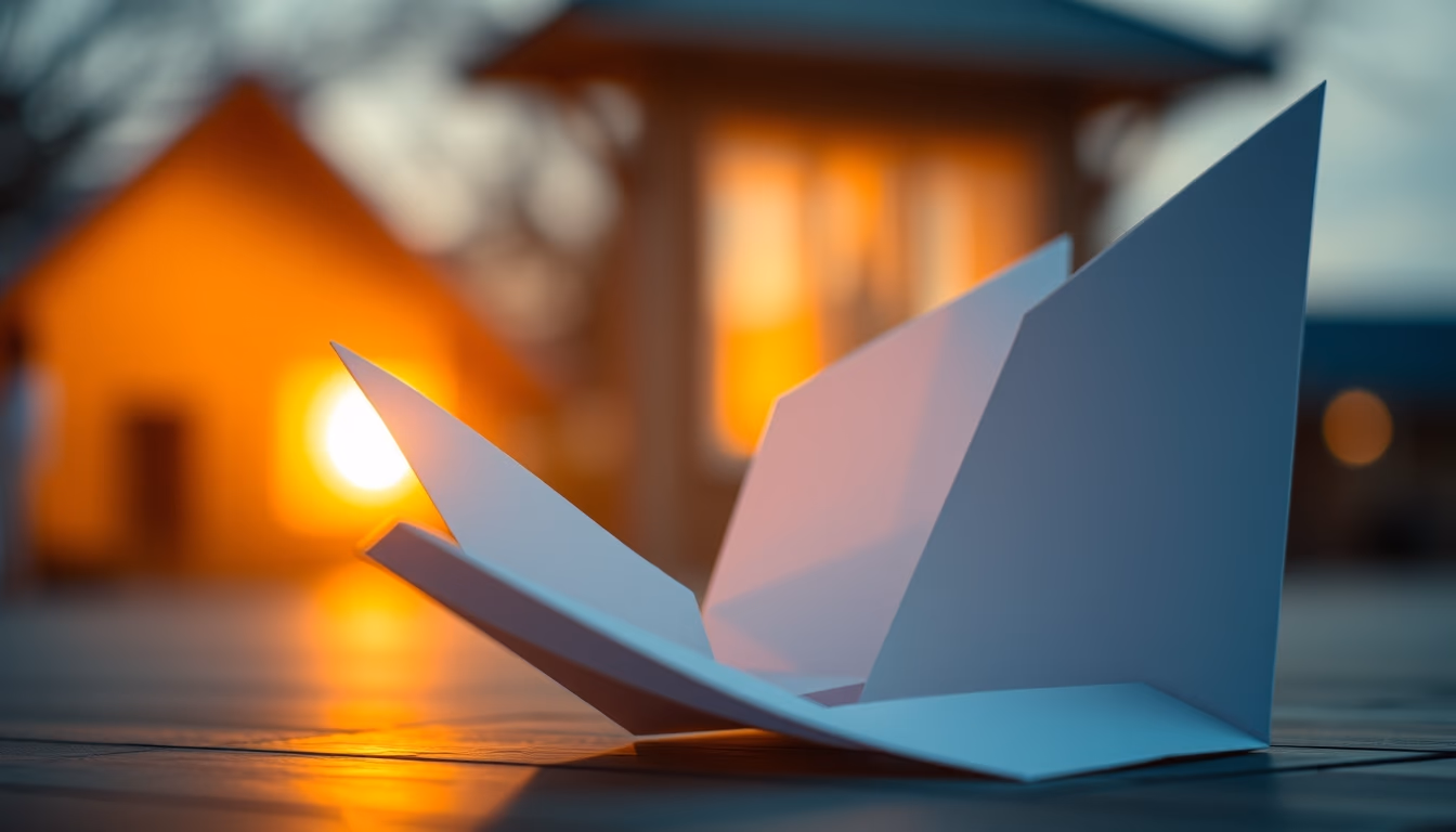 origami paper folded in editorial style