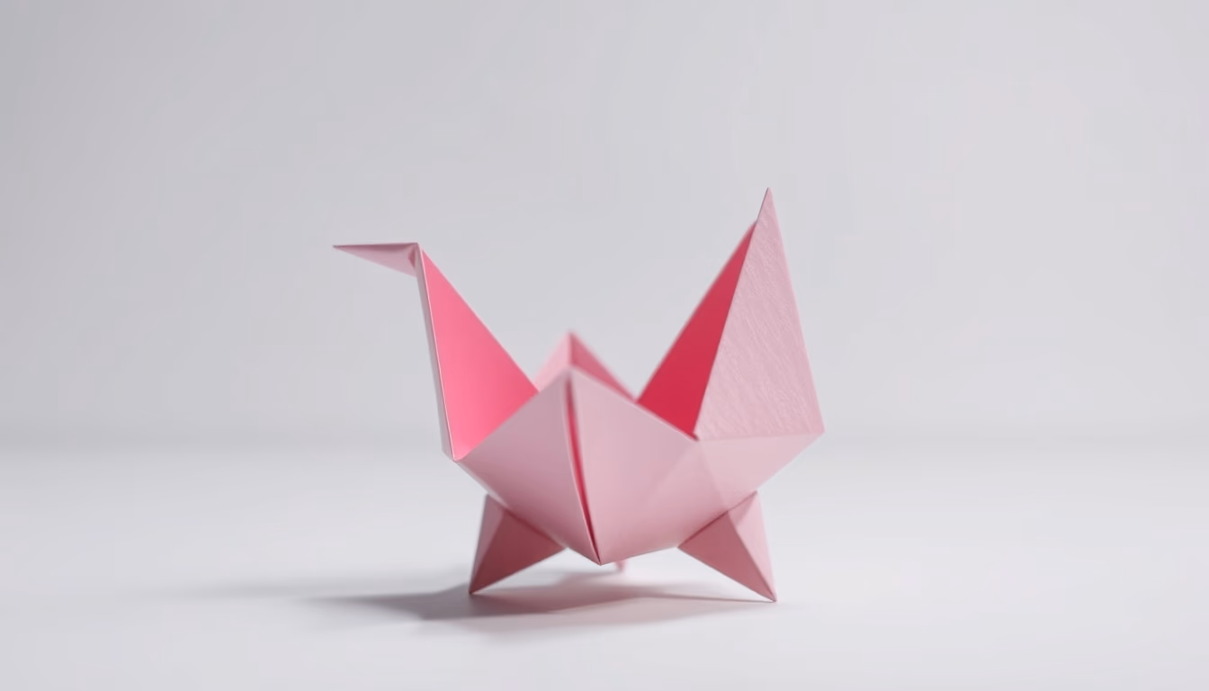 origami paper folded in editorial style