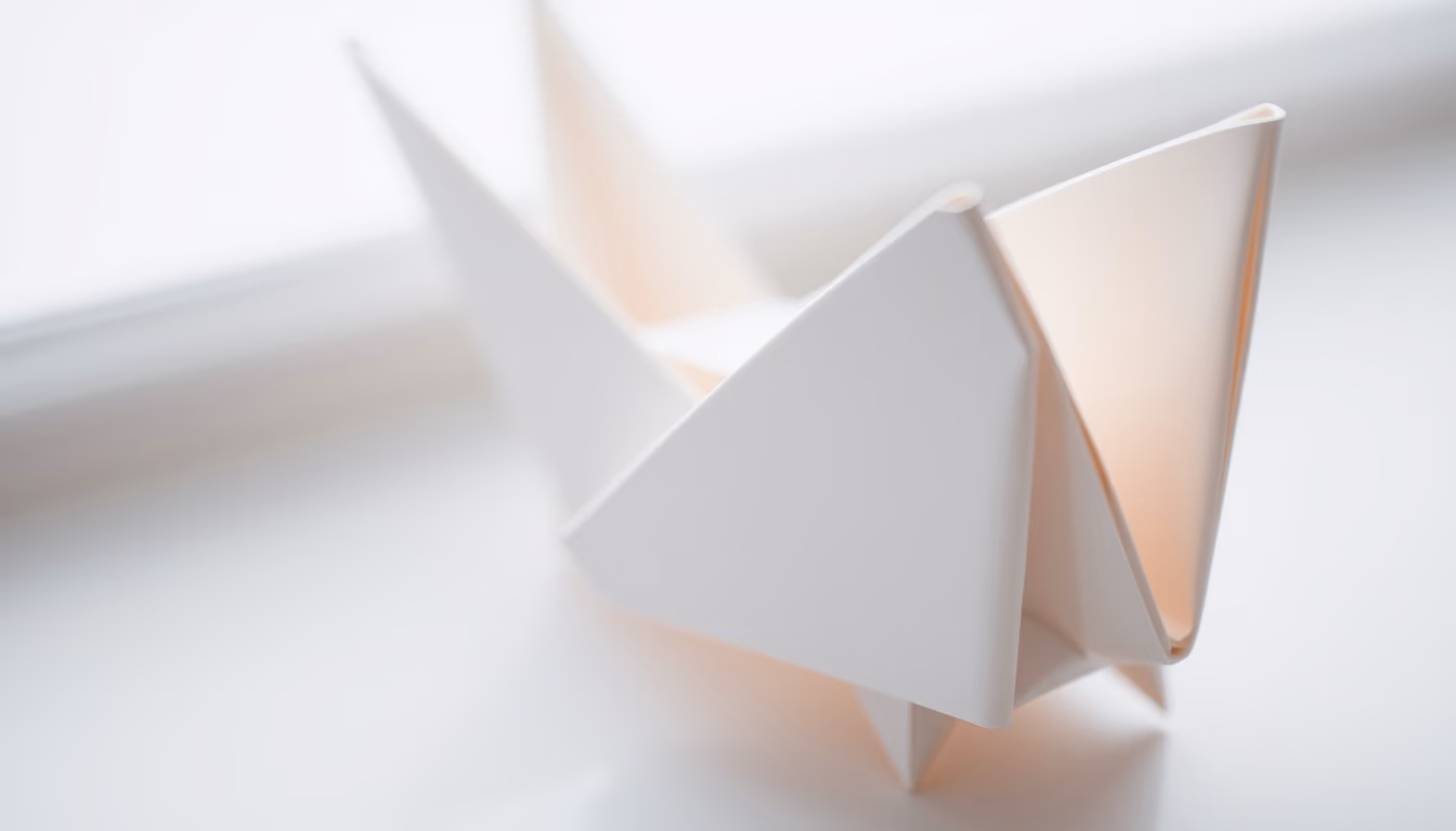 origami paper folded in editorial style