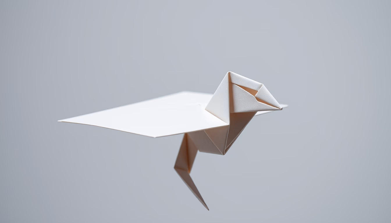 origami paper folded in editorial style