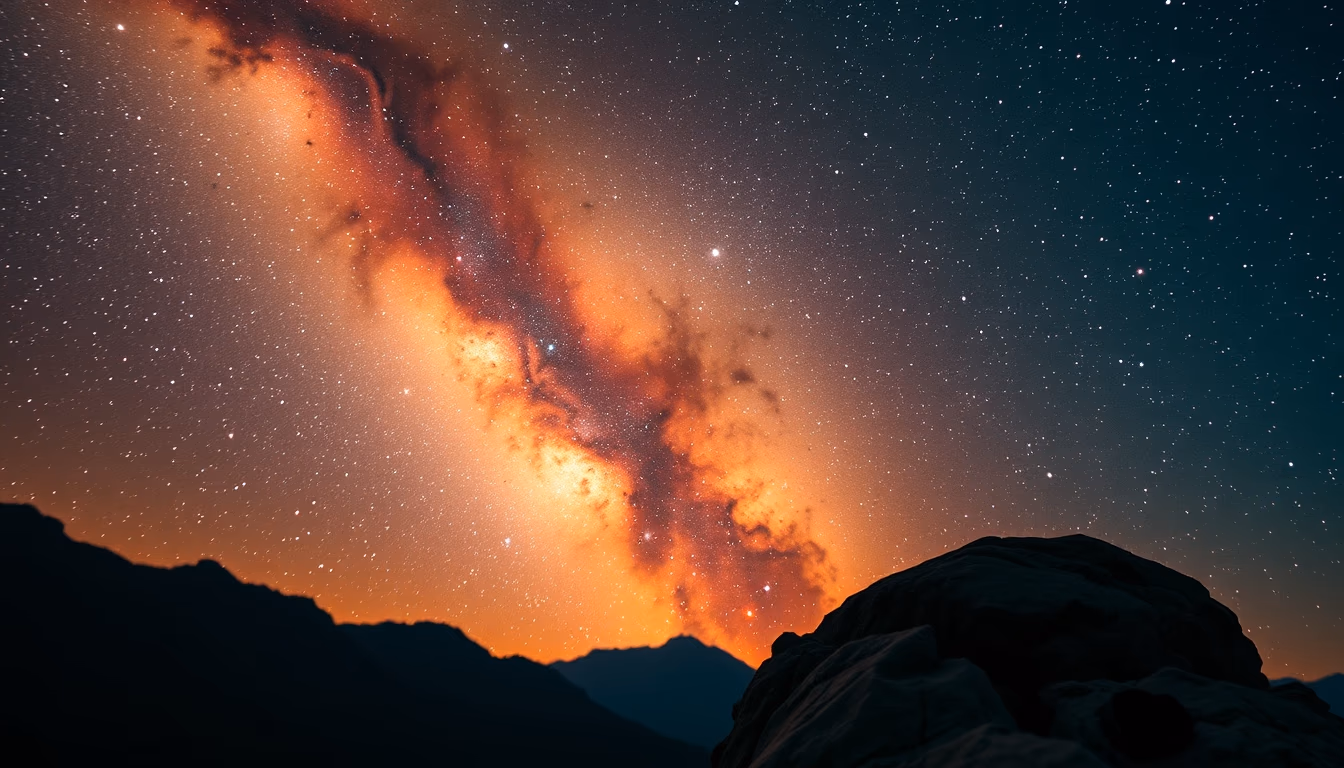 orion nebula glowing in editorial style