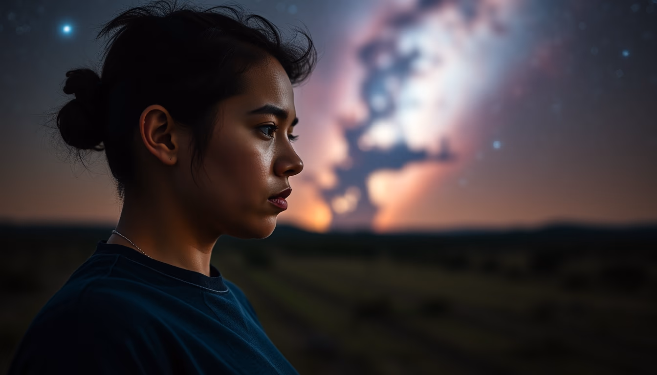 orion nebula glowing in editorial style