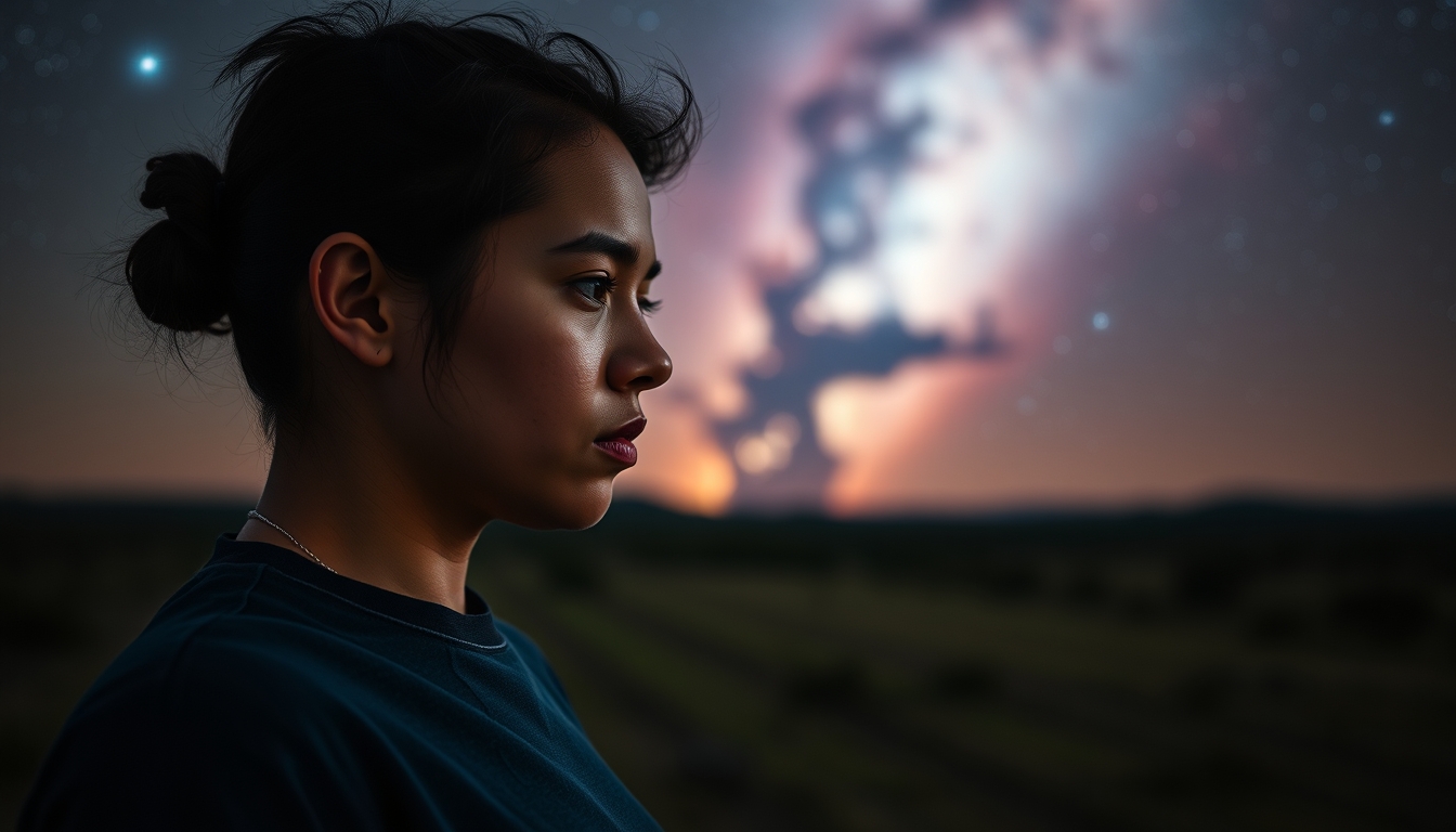 orion nebula glowing in editorial style